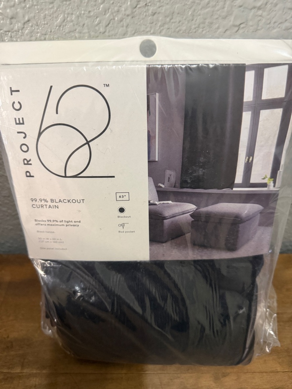 Project 62 Blackout Curtain Panel - Black NEW